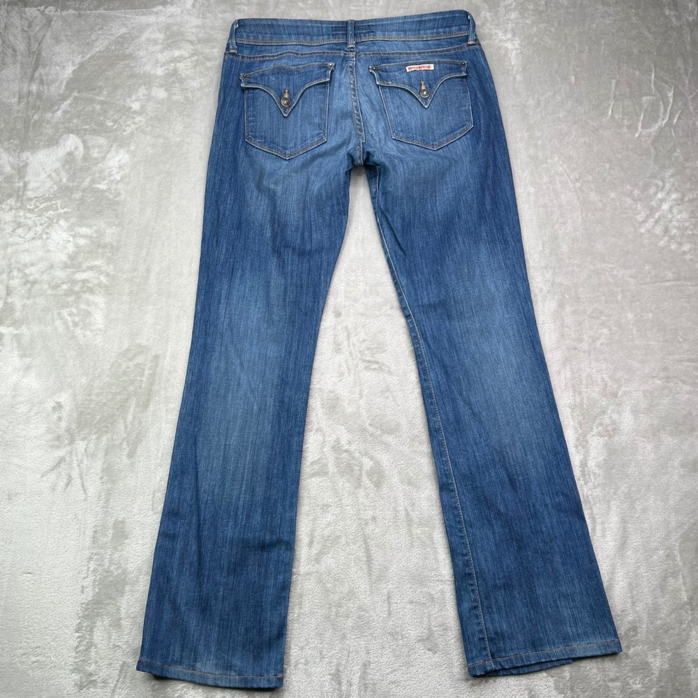 Hudson Beth Baby Bootcut Jeans Womens 29 Blue Solid Stretch‎ Flap Pocket Denim - Picture 3 of 16